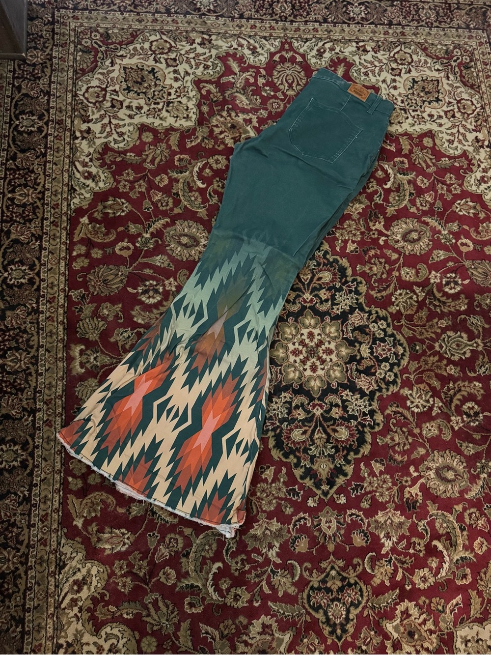 Ranch Dressin Women’s Teal Wide-Leg Flare Jeans - Picture 2 of 2